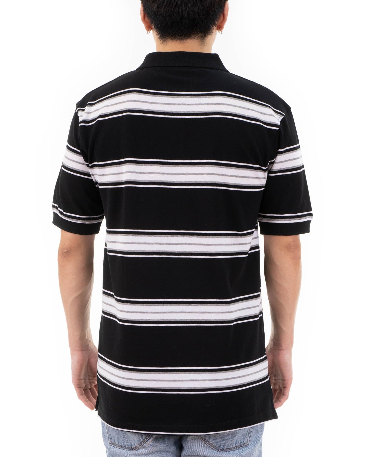 ALL POLO | Classic Striped Polo Shirt - Premium Cotton Blend Short Sleeve Polo