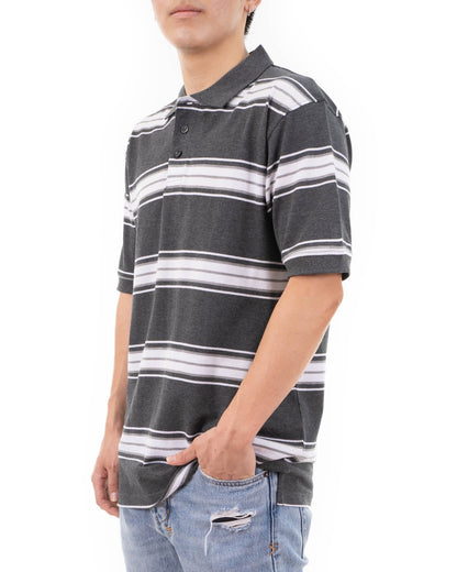 ALL POLO | Classic Striped Polo Shirt - Premium Cotton Blend Short Sleeve Polo