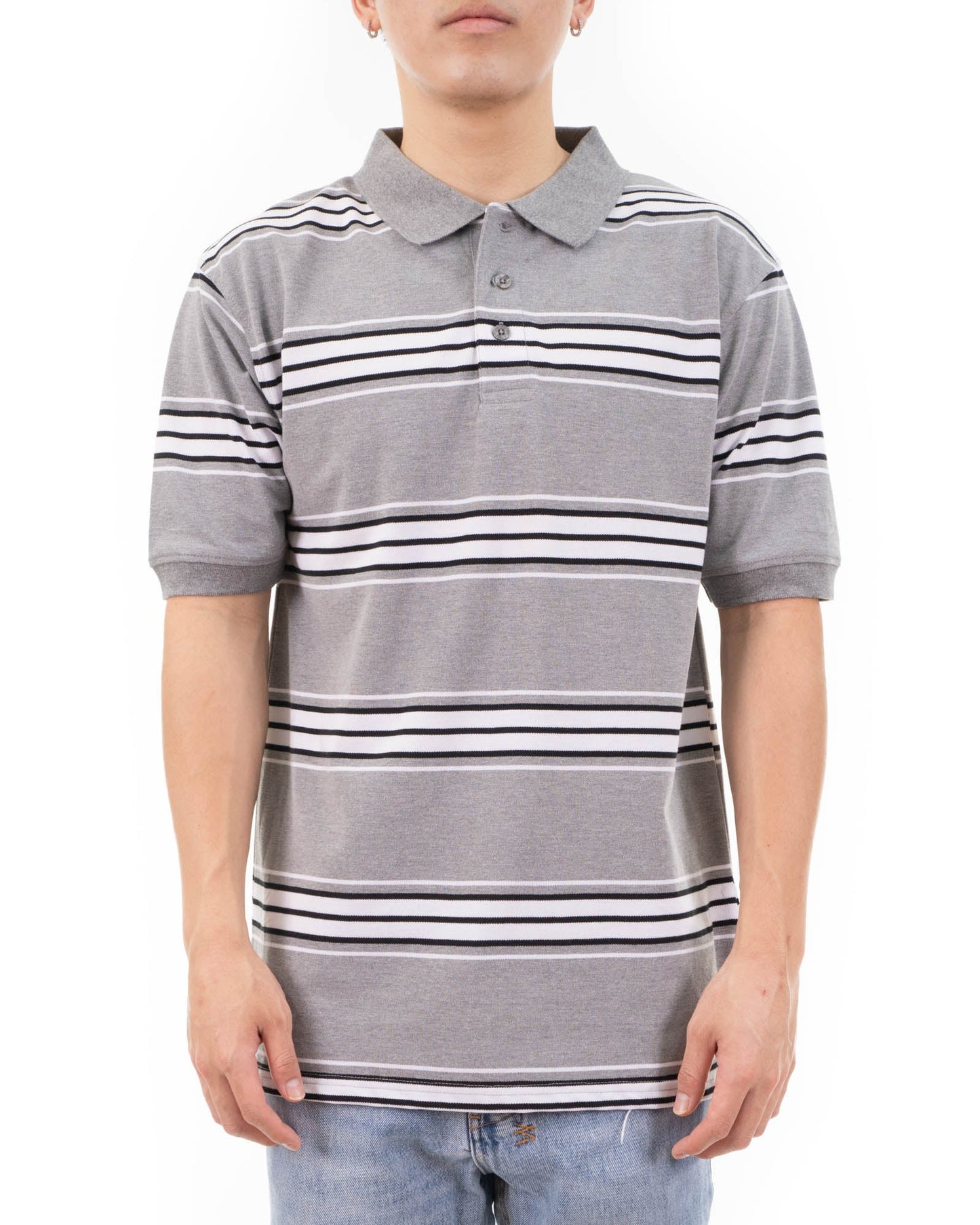 ALL POLO | Classic Striped Polo Shirt - Premium Cotton Blend Short Sleeve Polo