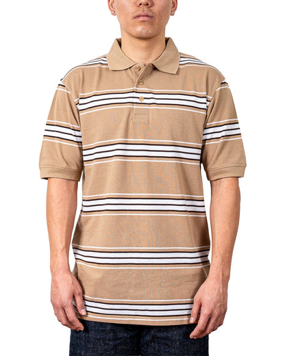 ALL POLO | Classic Striped Polo Shirt - Premium Cotton Blend Short Sleeve Polo