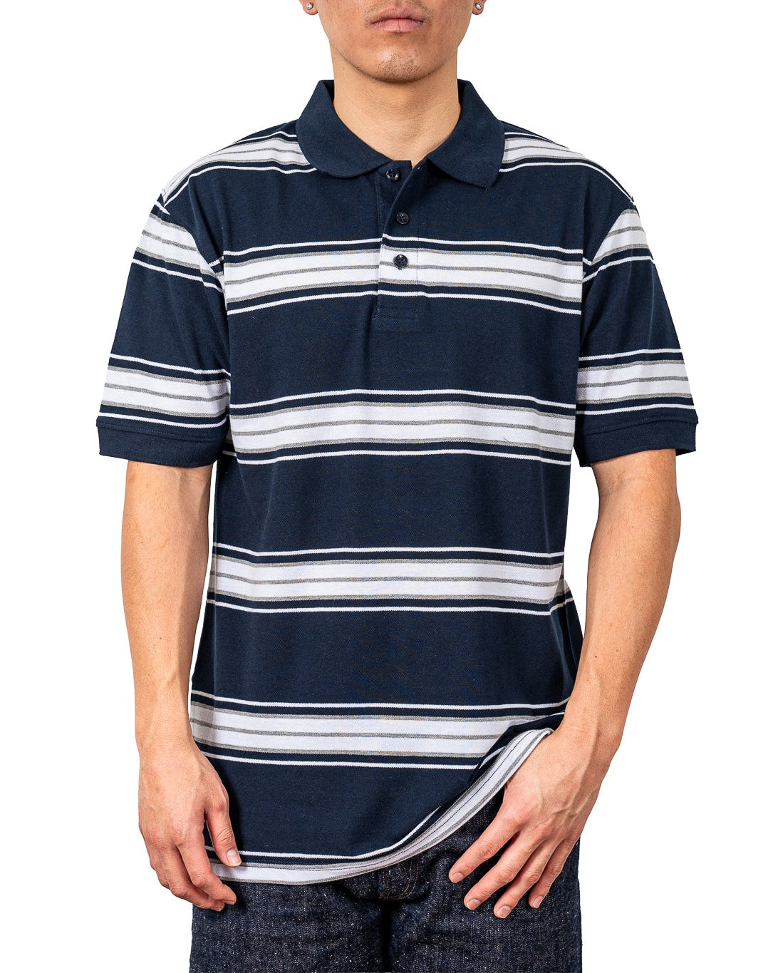 ALL POLO | Classic Striped Polo Shirt - Premium Cotton Blend Short Sleeve Polo