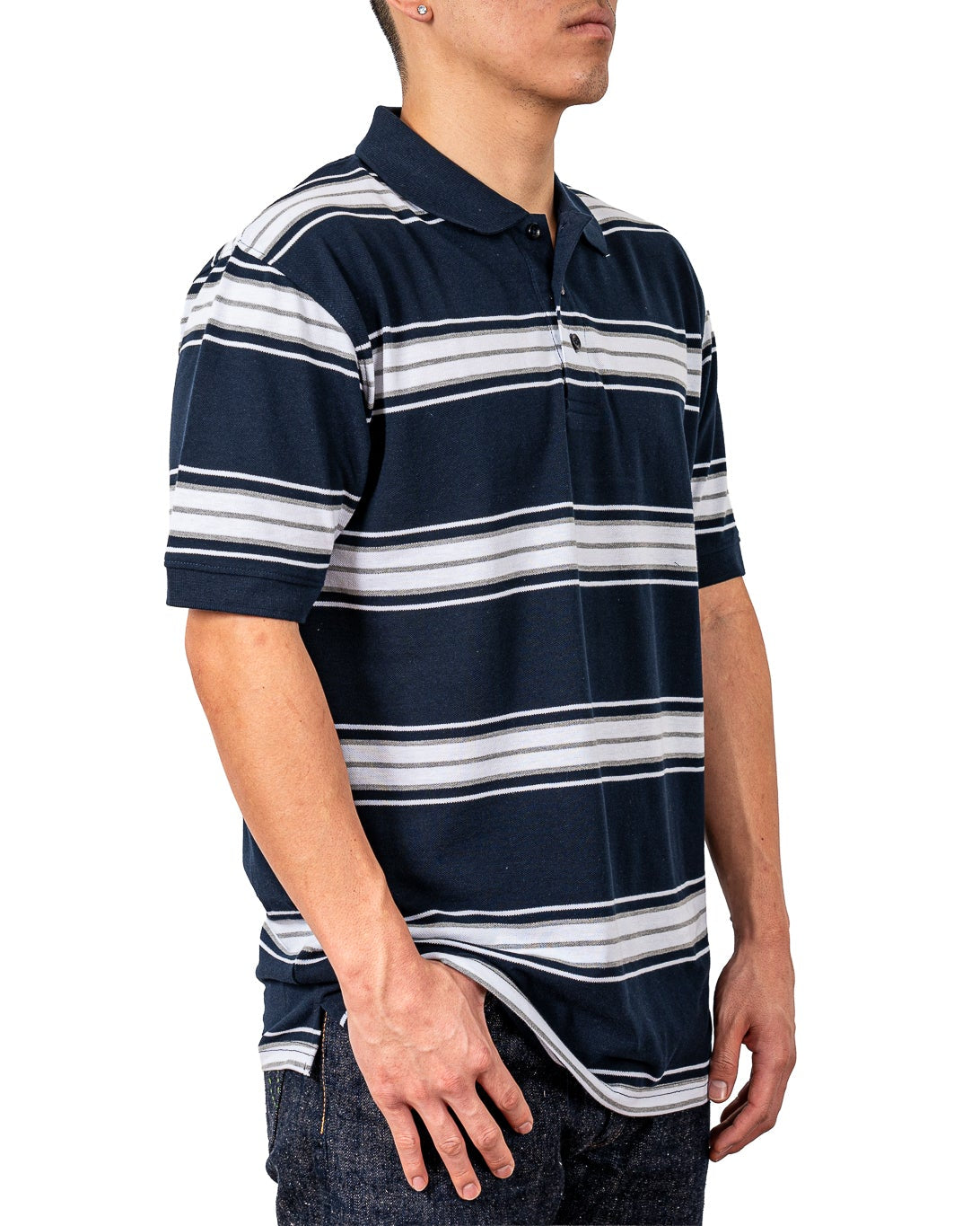 ALL POLO | Classic Striped Polo Shirt - Premium Cotton Blend Short Sleeve Polo