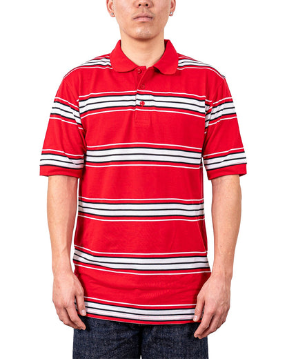 ALL POLO | Classic Striped Polo Shirt - Premium Cotton Blend Short Sleeve Polo