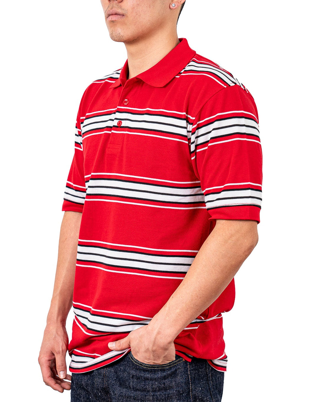 ALL POLO | Classic Striped Polo Shirt - Premium Cotton Blend Short Sleeve Polo