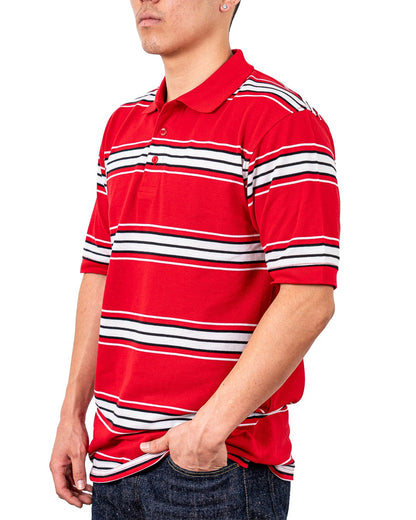 ALL POLO | Classic Striped Polo Shirt - Premium Cotton Blend Short Sleeve Polo
